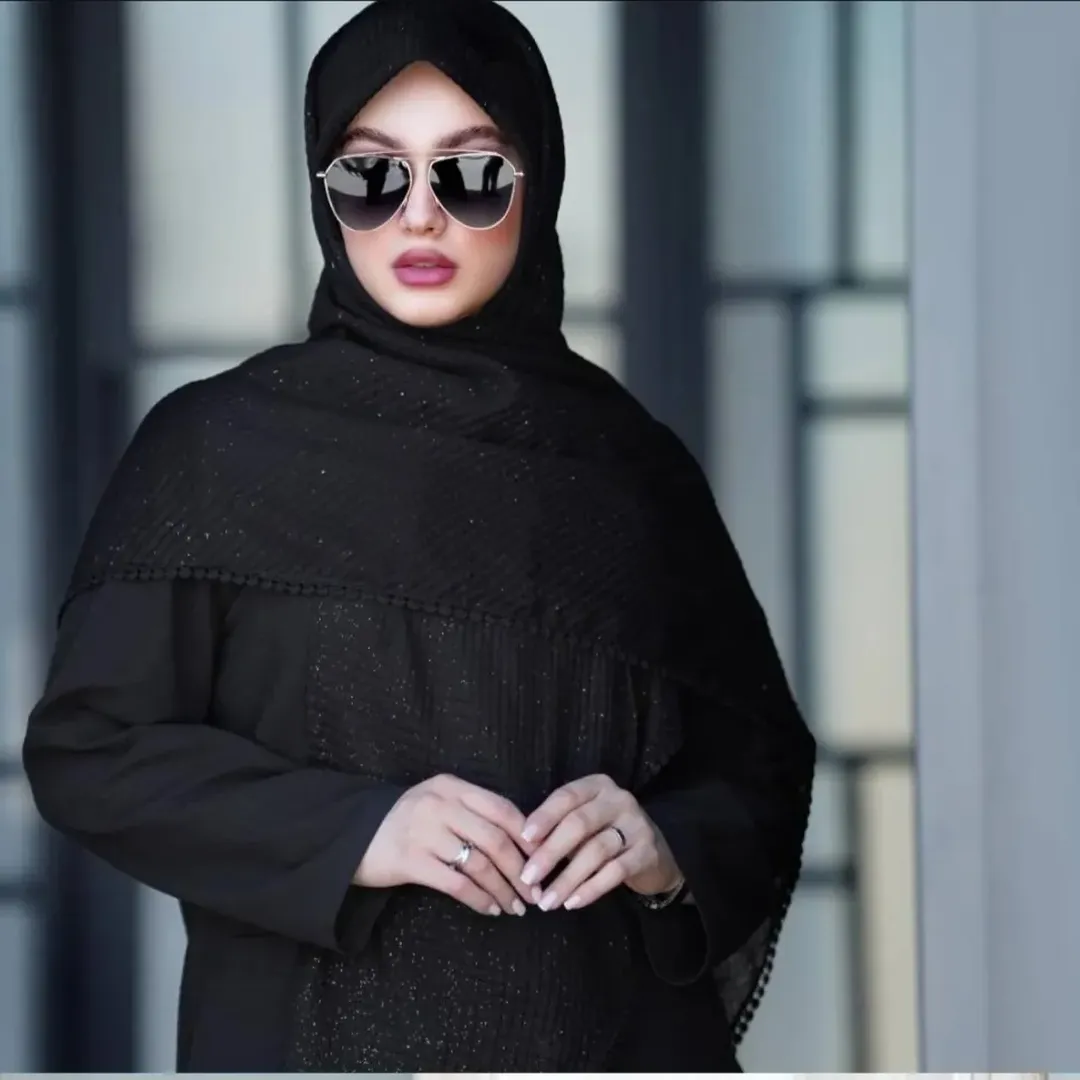 روسری پلیسه شاین دار نخ دور عدسی